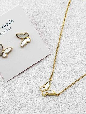 Kate Spade Butterfly Earring and Necklace Set